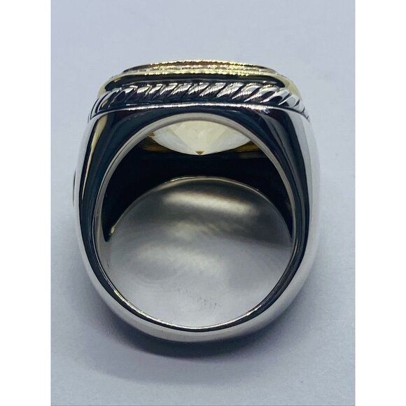 David Yurman Albion Citrine 18K Silver Diamond Ring - Picture 10 of 16